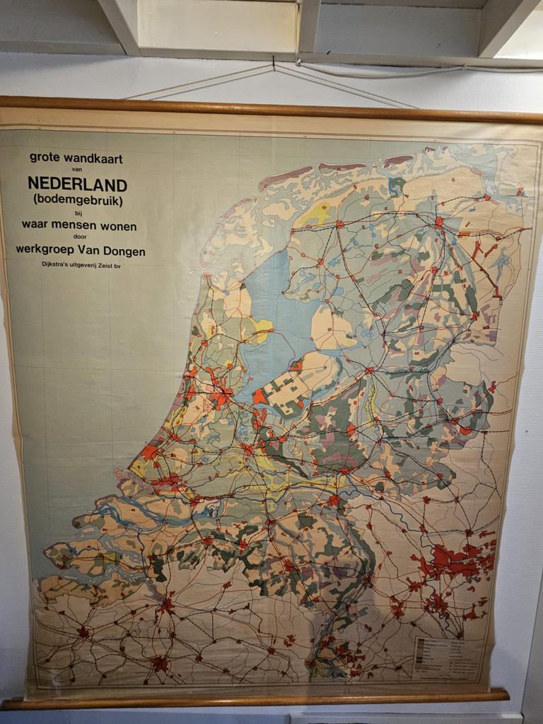 School wandkaart van Nederland., Ophalen of Verzenden, Aardrijkskunde