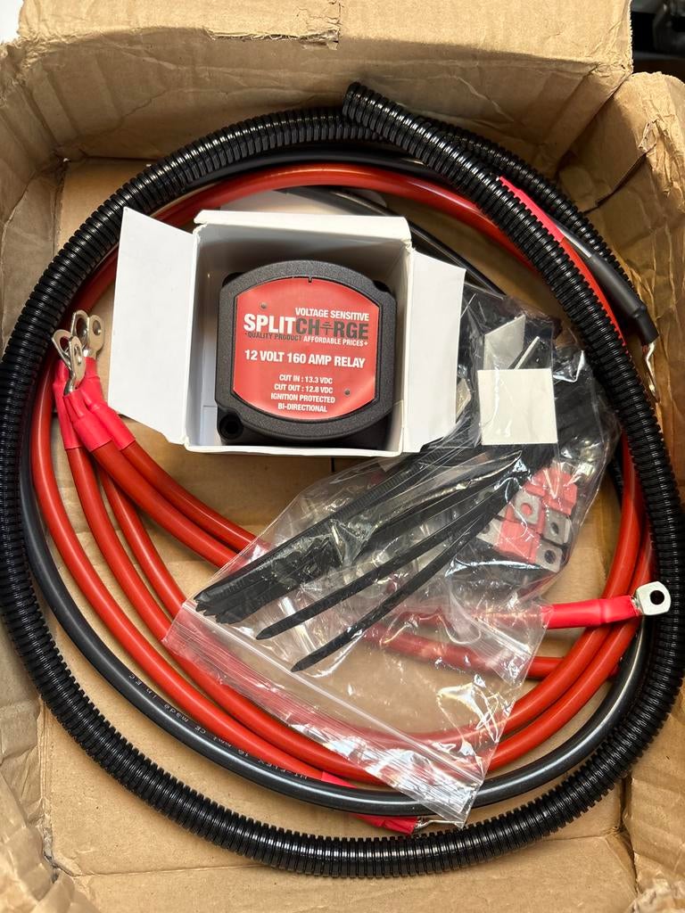 Split Charge Relais Kit 12V 160A met Kabels en Accuklemmen, Ophalen of Verzenden, Nieuw, Universele onderdelen