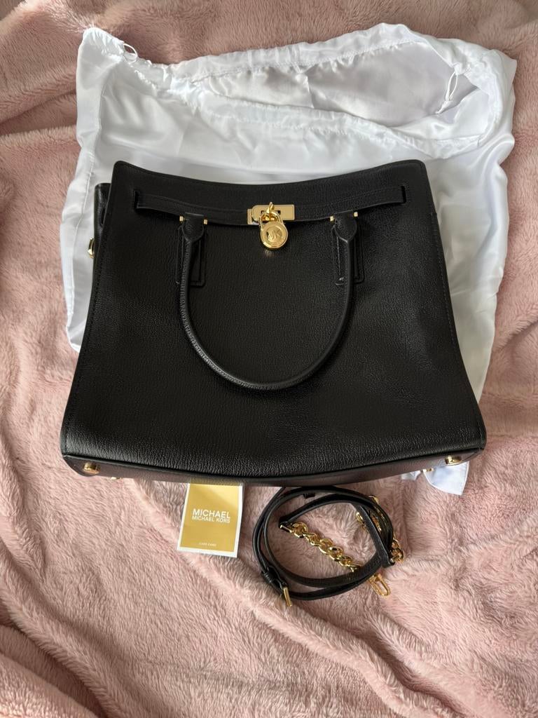 Michael Kors Hamilton Moderne zwart, Sieraden, Tassen en Uiterlijk, Tassen | Damestassen, Verzenden, Nieuw, Zwart, Handtas