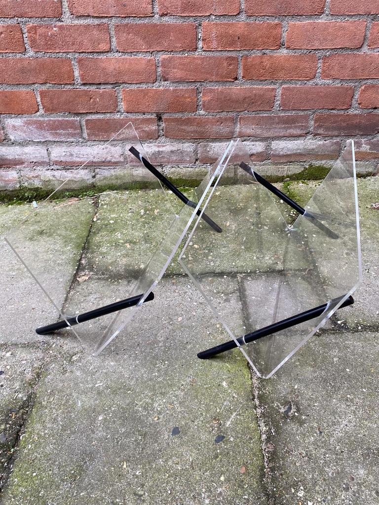 2 vintage design lectuurbakken, Lui-Art design, jaren 80, Huis en Inrichting, Woonaccessoires | Krantenbakken en Lectuurbakken