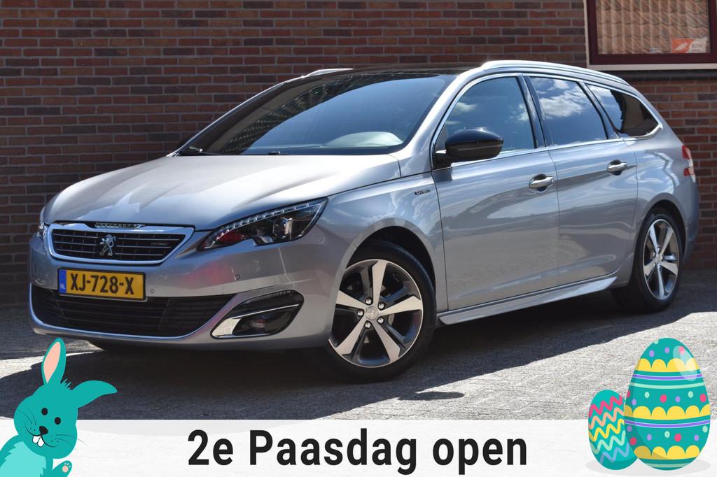 Peugeot 308 SW 1.2 PureTech GT-line '17 LED Pano Clima Navi, Gebruikt, 1199 cc, 1165 kg, Leder en Stof