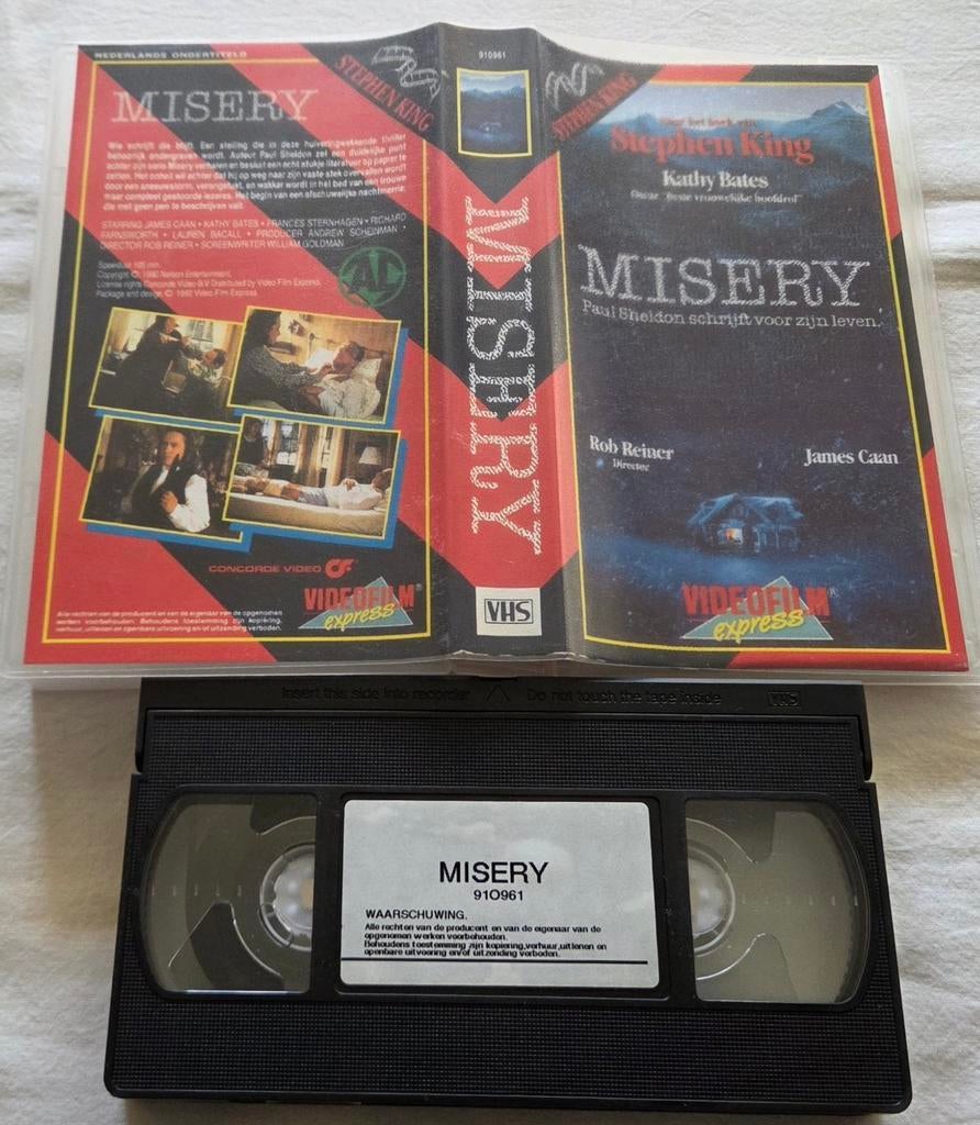 Stephen King Misery VHS Thriller, Cd's en Dvd's, VHS | Film, Vanaf 16 jaar, Ophalen of Verzenden, Gebruikt, Horror