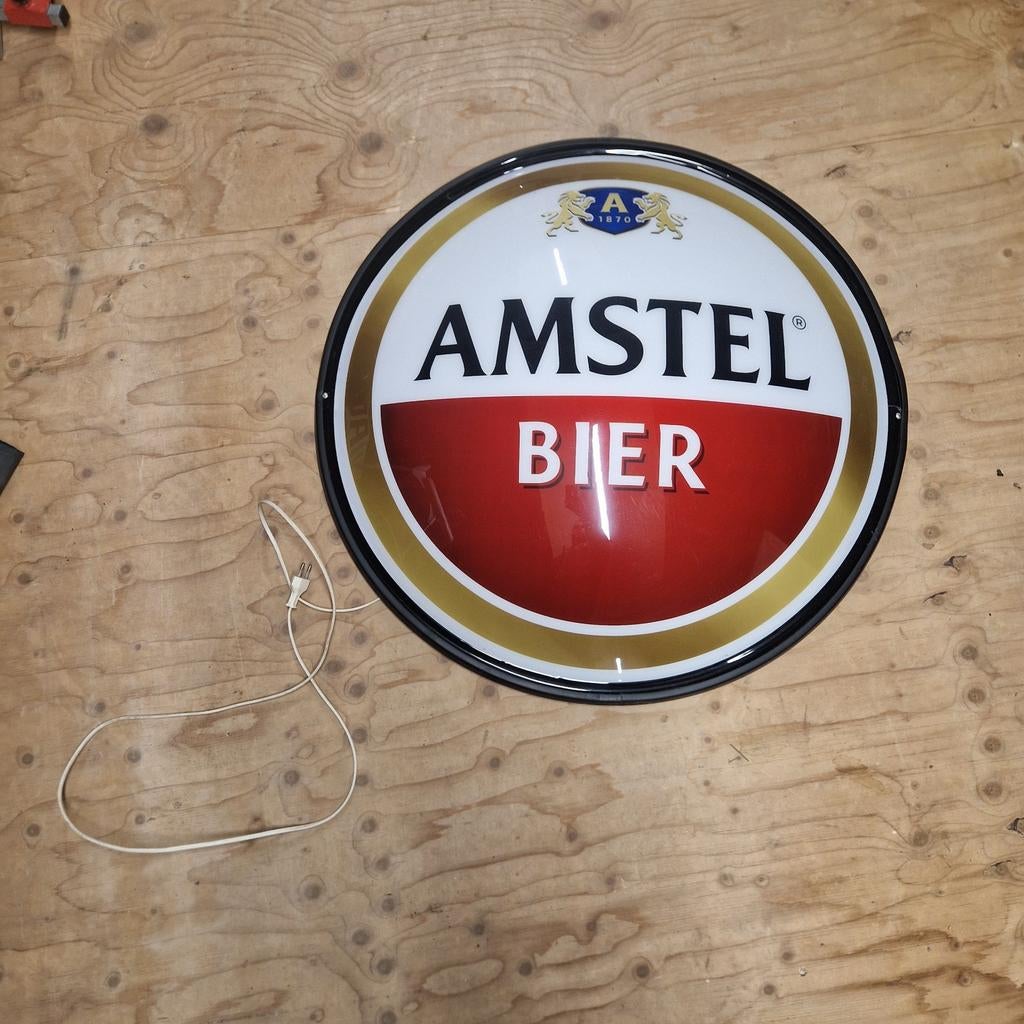 Amstel Bier Lichtbak - Reclame Wandlamp, Ophalen of Verzenden, Gebruikt, Metaal, Vintage, Reclame, Bar