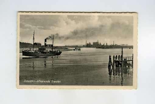 scheepvaart-foto/kaart-IJMUIDEN-visserij., Ophalen of Verzenden, 1940 tot 1960, Gelderland
