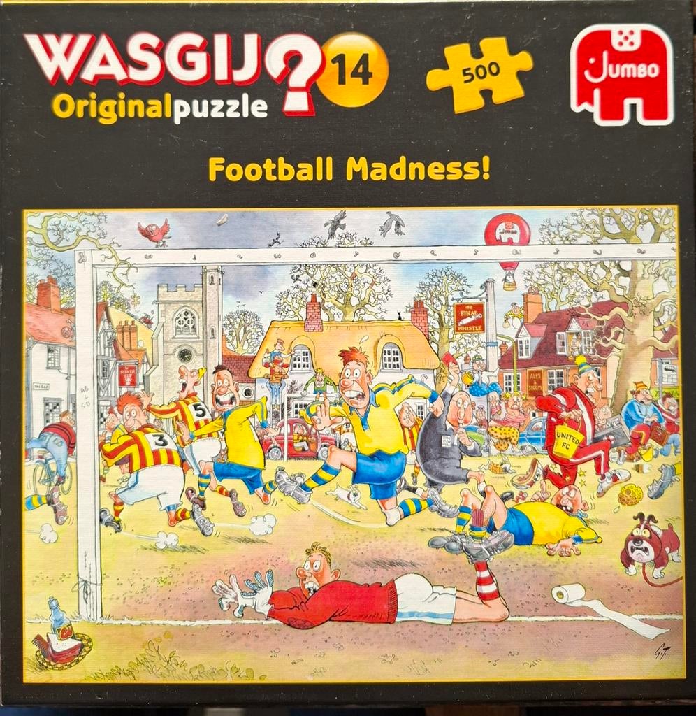 Wasgij original 14 - Football Madness: 500 stukjes, Ophalen of Verzenden, 500 t/m 1500 stukjes, Zo goed als nieuw