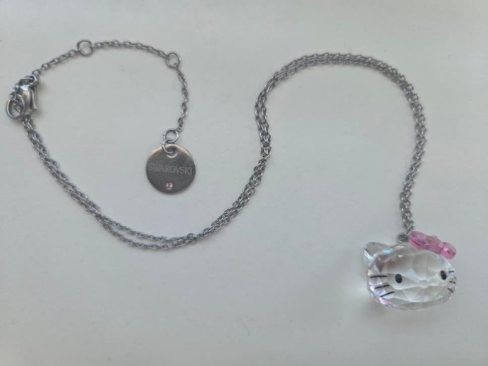 Hello Kitty ketting van Swarovski, Sieraden, Tassen en Uiterlijk, Overige materialen, ., Ophalen of Verzenden, Zo goed als nieuw
