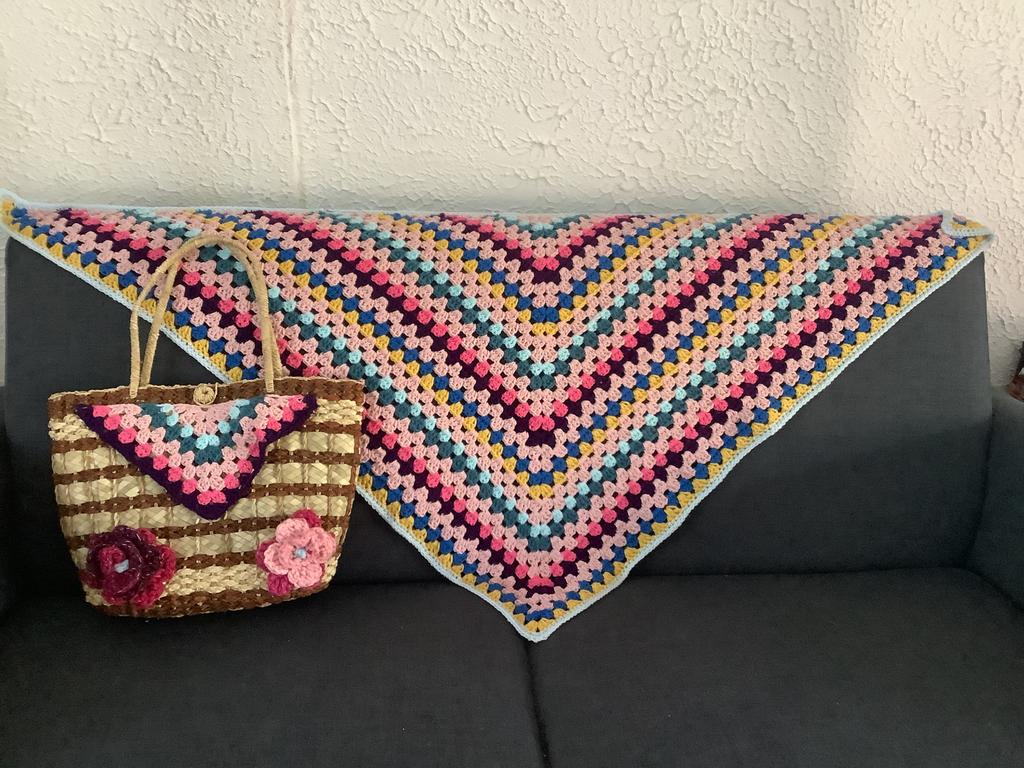 Gehaakte stola, Omslagdoek, Rieten TAS, Ophalen of Verzenden, Nieuw, Haken, Overige typen