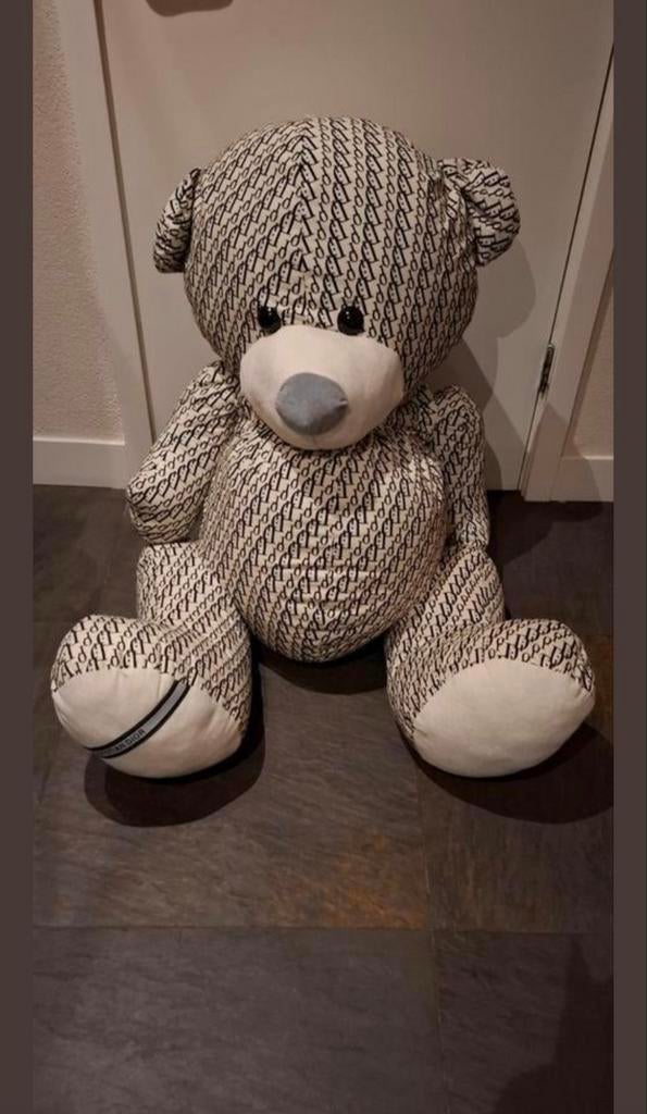 Grote Dior Beer Knuffel - Zwart/Wit Monogram, Kinderen en Baby's, Speelgoed | Knuffels en Pluche, Ophalen, Zo goed als nieuw, Beer