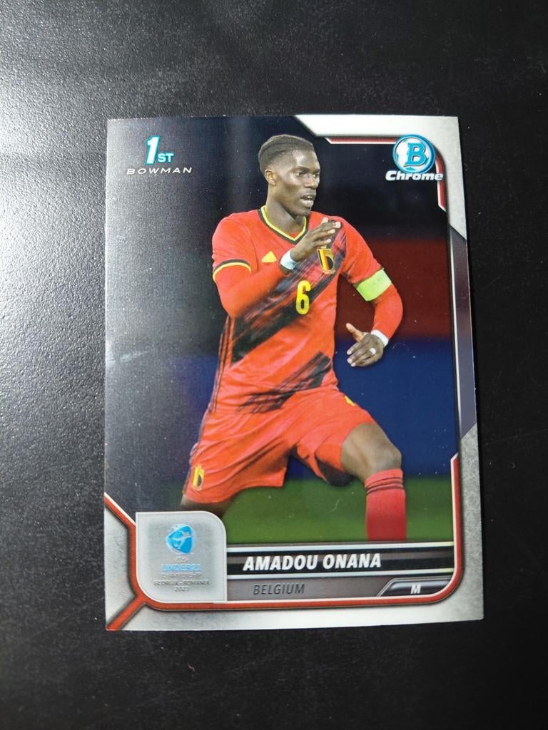 Amadou onana ROOKIE (belgie) topps chrome u21, Ophalen of Verzenden, Nieuw, Buitenlandse clubs, Spelerskaart
