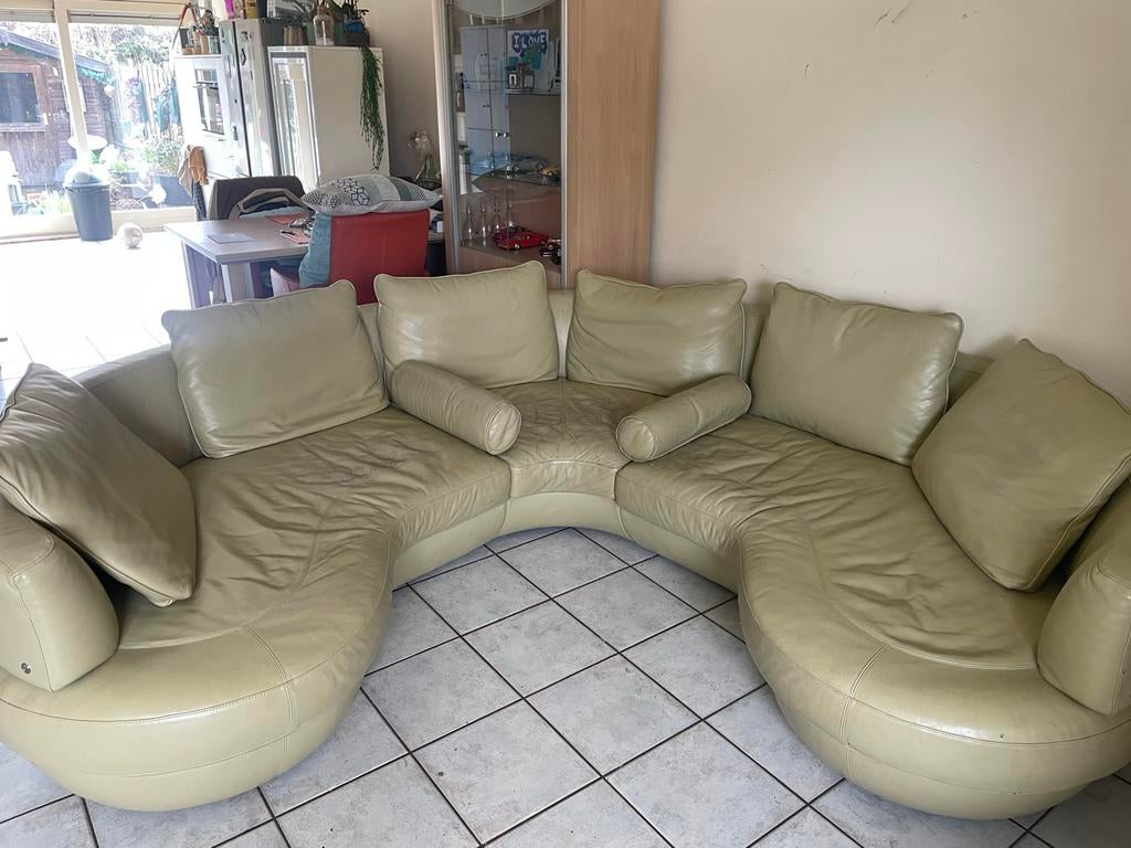 Leren bank van Natuzzi, driedelig, Ophalen, Gebruikt, 100 tot 125 cm, Hoekbank