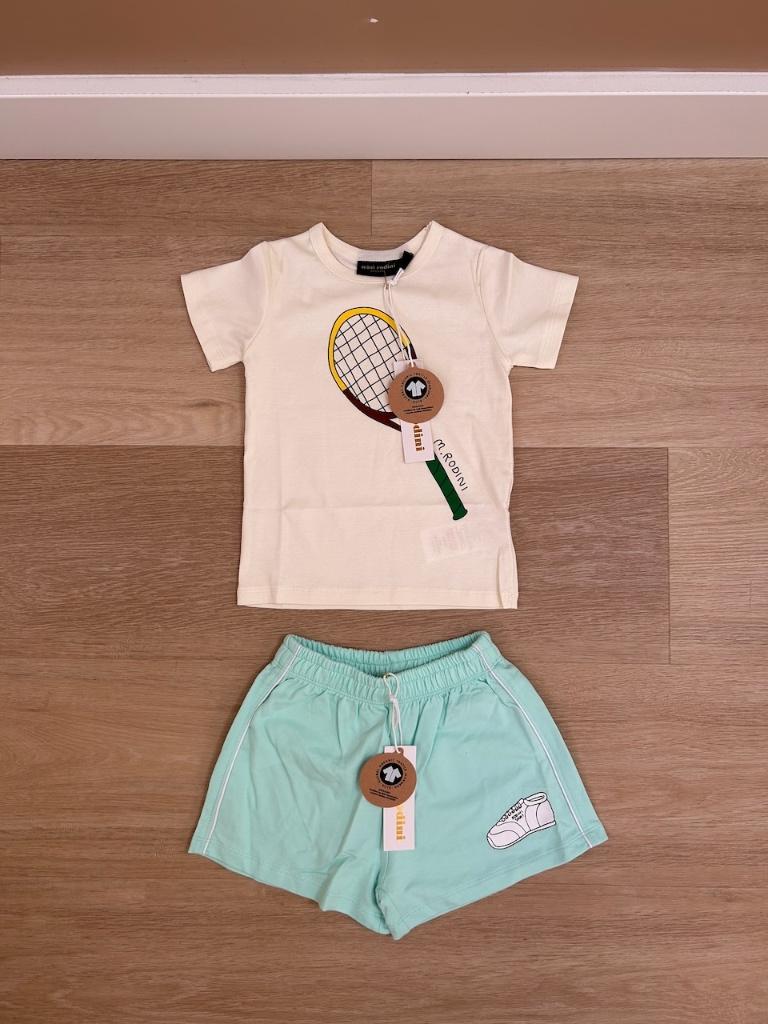 *NIEUW!* Set van shirt + short, Mini Rodini, 104 / 110, Jongen of Meisje, Nieuw, Ophalen of Verzenden, Setje