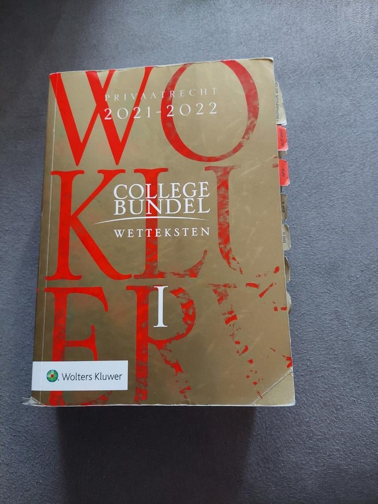 Collegebundel 1 wetteksten privaatrecht 2021-2022, Ophalen of Verzenden, Gelezen