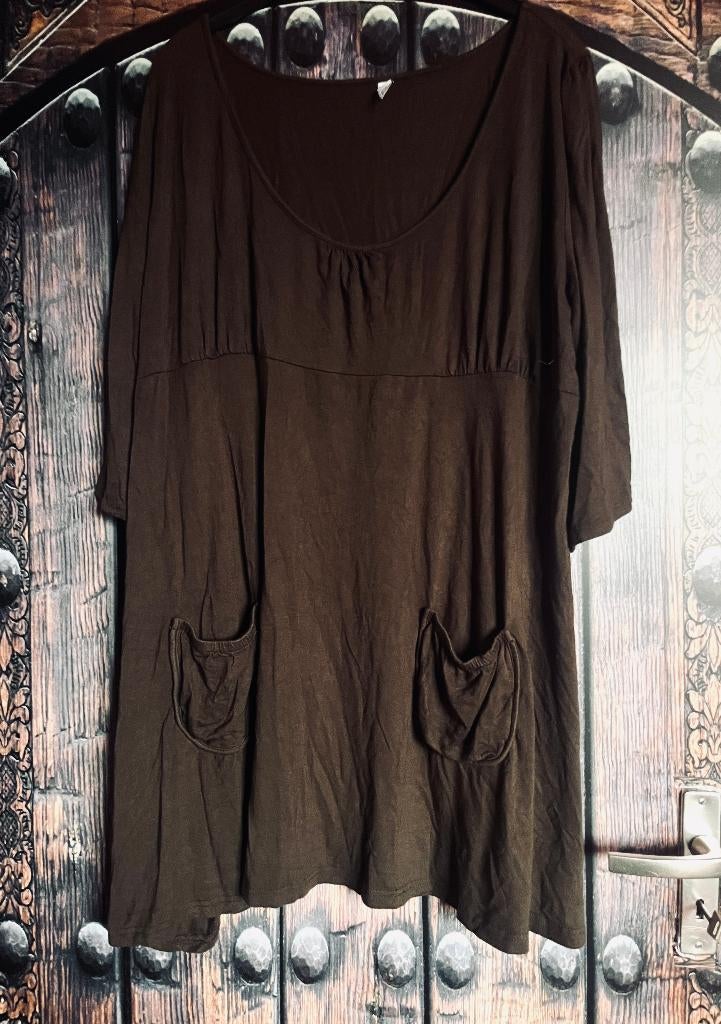 Speelse bruine tuniek/mini jurk met zakken 46/48 nu 17,99€, Bruin, Maat 46/48 (XL) of groter, Ophalen of Verzenden, Oh!