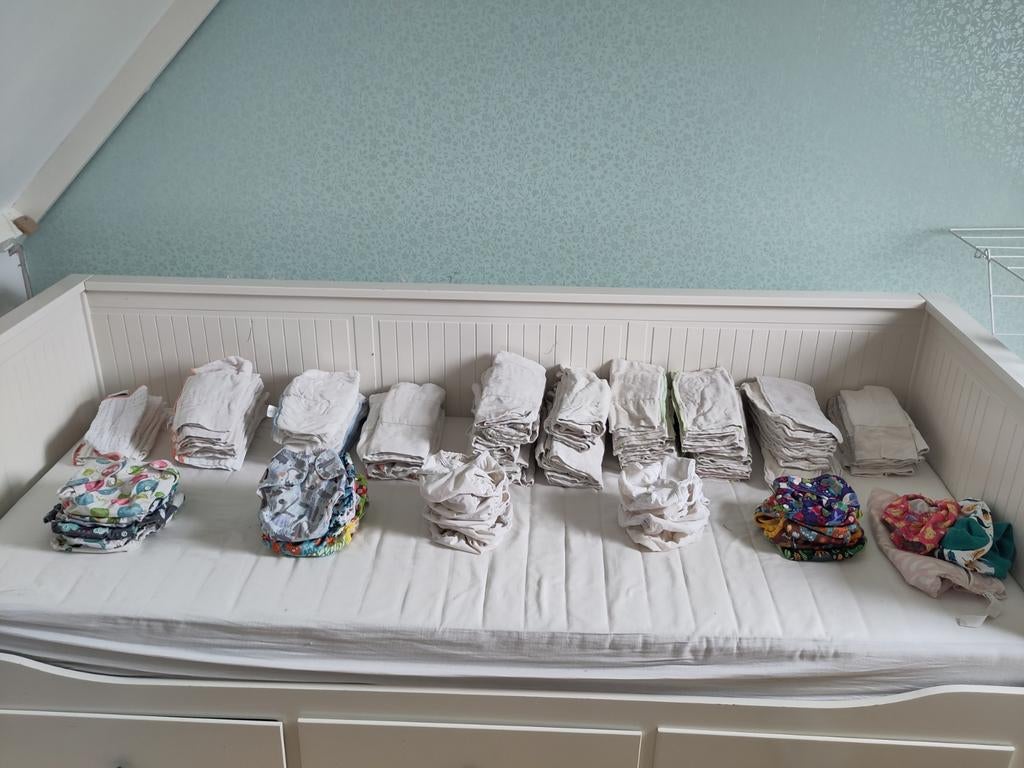 Te koop: volledig pakket wasbare luiers newborn-3 jaar, Ophalen of Verzenden