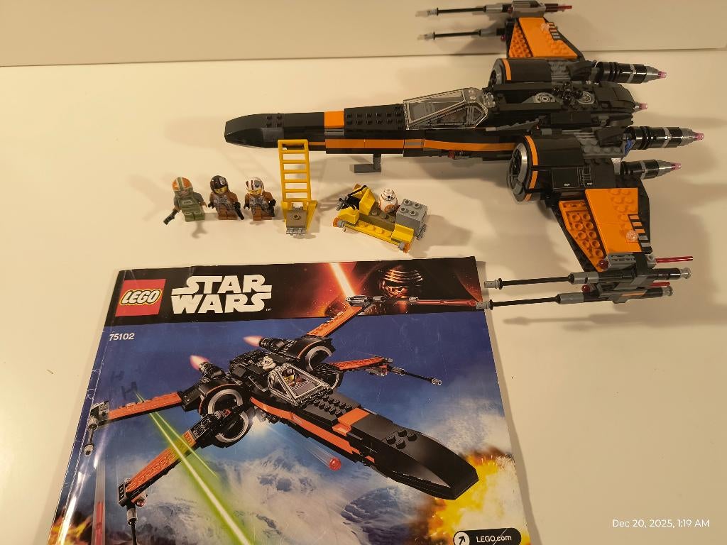 LEGO Star Wars 75102 Poe's X-Wing Fighter compleet set, Ophalen of Verzenden, Zo goed als nieuw, Complete set, Lego
