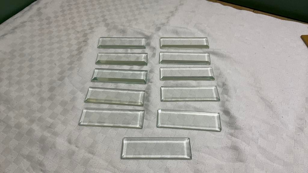 Messensteunen of leggers, geslepen glas, brocante, Antiek en Kunst, Curiosa en Brocante, Ophalen of Verzenden