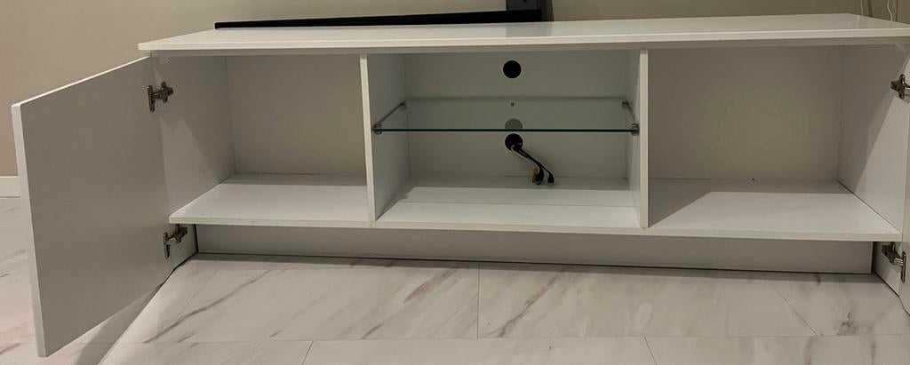 TV meubel wit hoogglans 168 cm | modern | kast, Huis en Inrichting, Kasten | Schoenenkasten, Ophalen of Verzenden, Zo goed als nieuw