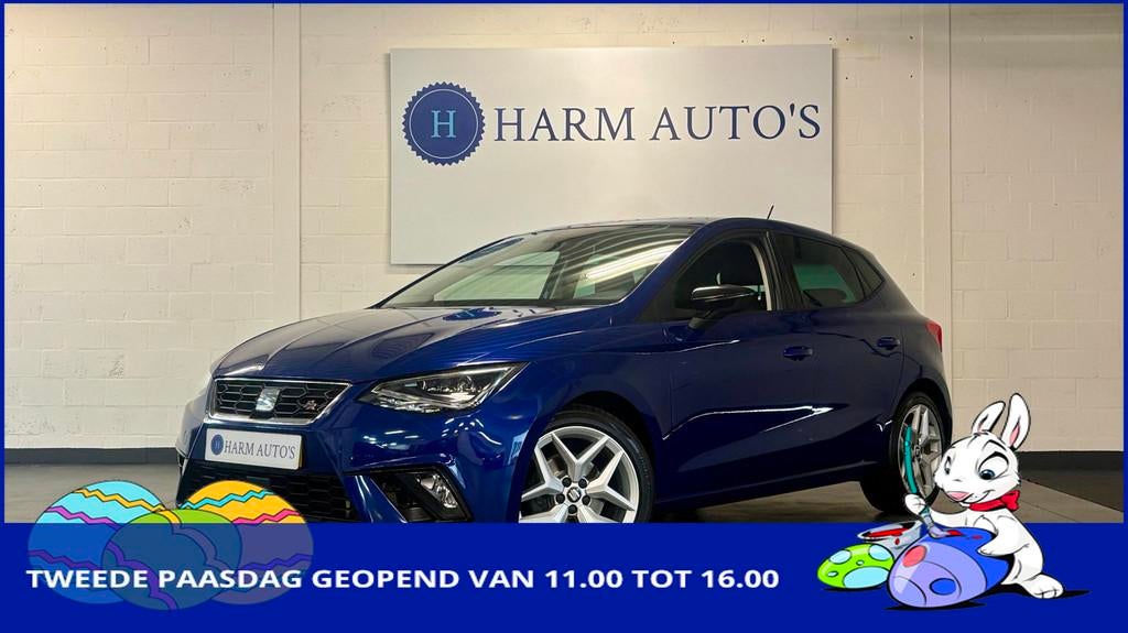 SEAT Ibiza 1.0 TSI FR 116pk Navi / LED / Cruise / Clima / PD, Gebruikt, Zwart, Blauw, 116 pk