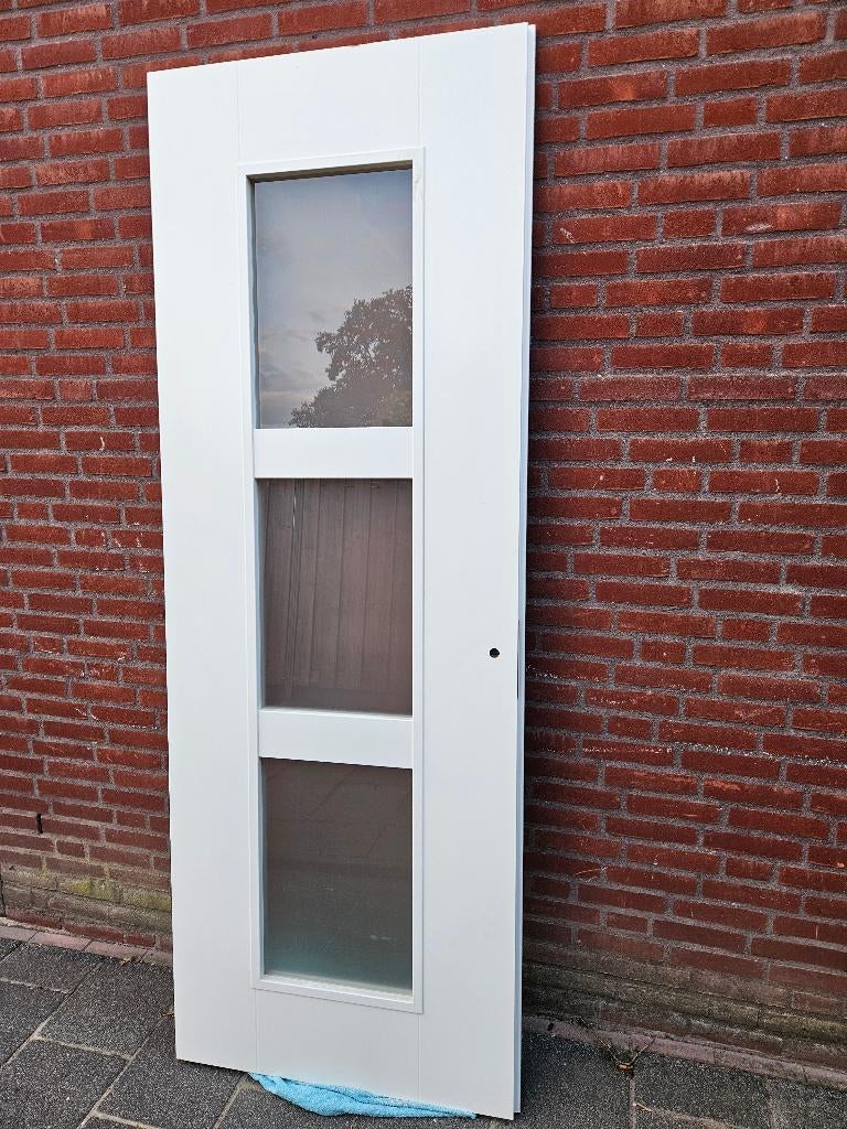 Jan des Bouvrie opdekdeur 231,5 x 85,4 melkglas Rechts, Ophalen, 80 tot 100 cm, 215 cm of meer, Binnendeur