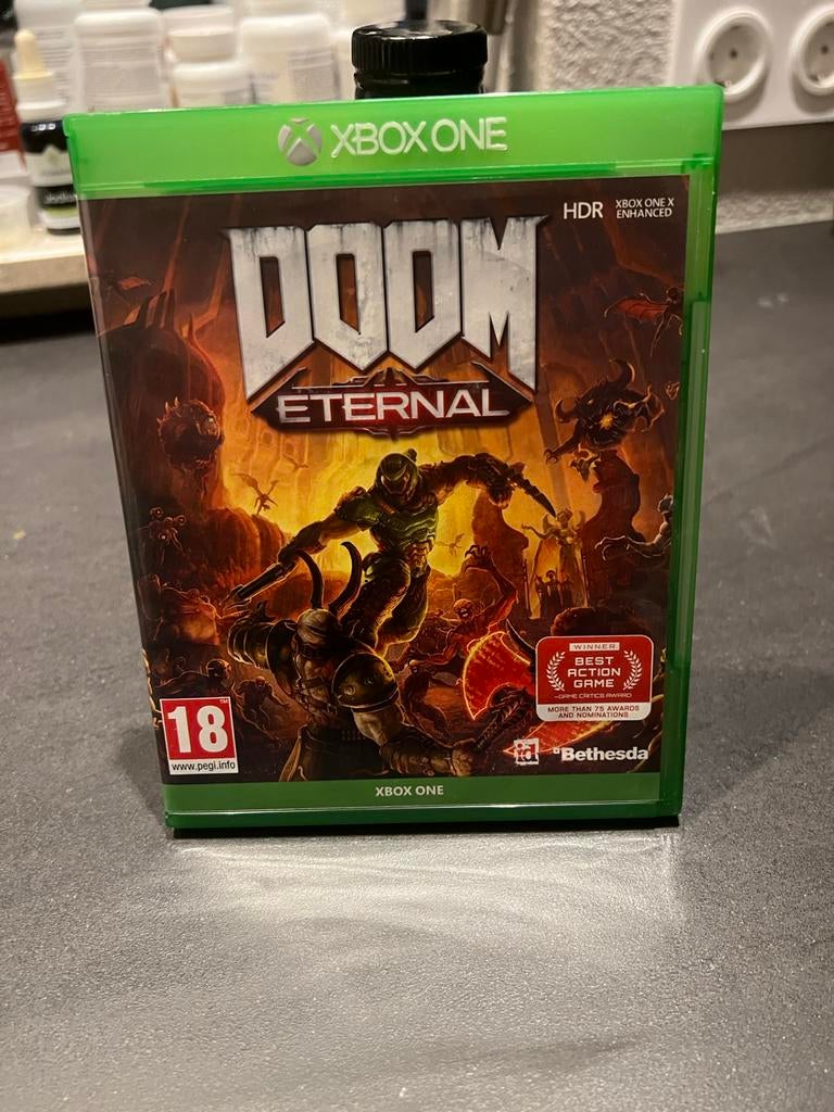 Doom Eternal - Xbox One, Spelcomputers en Games, Games | Xbox Original, Zo goed als nieuw, Shooter, 1 speler, Vanaf 18 jaar, Online