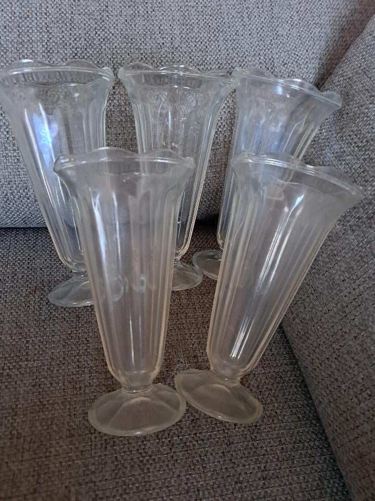 5 sorbet glazen, Ophalen of Verzenden, Gebruikt, Overige typen