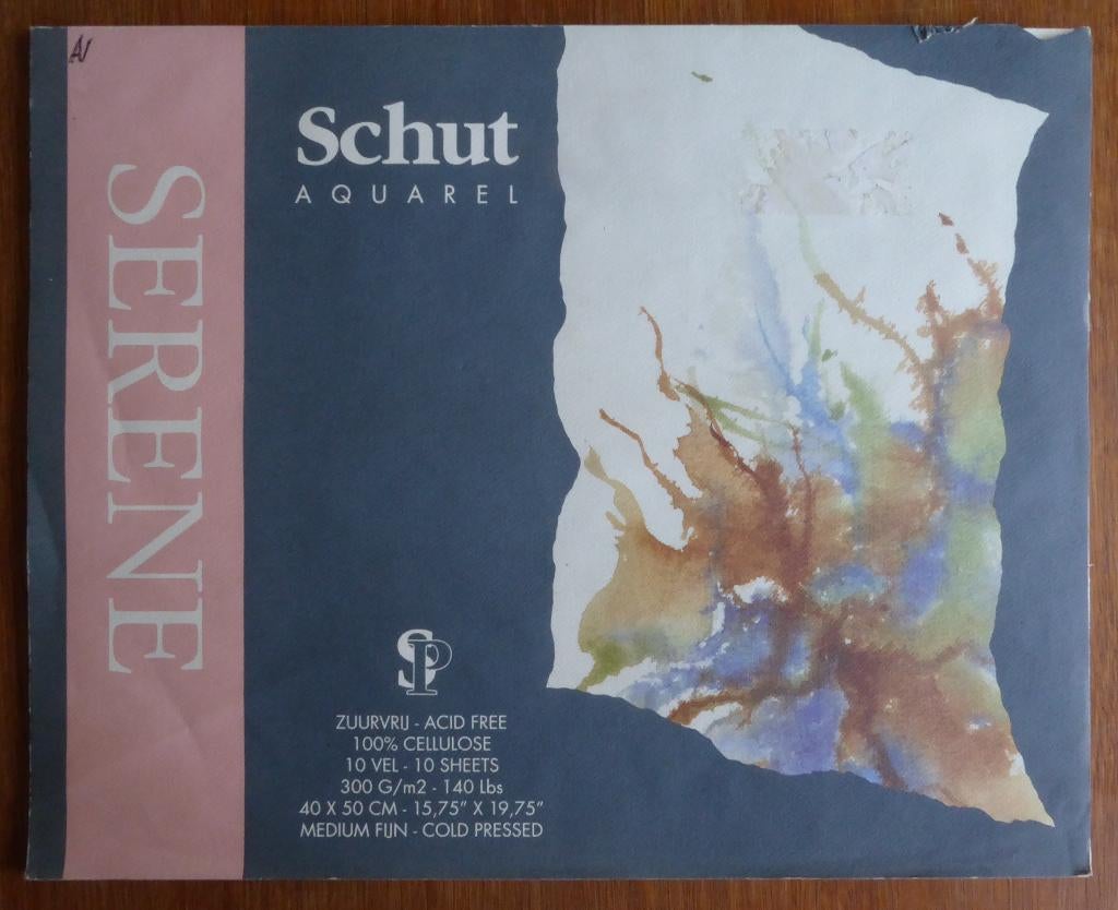 SCHUT AQUAREL 40x50 cm. 10 vel 300g/m2 140 lbs medium fijn, Ophalen of Verzenden, Zo goed als nieuw