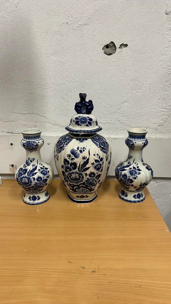 Delfts blauwe vazen set, Ophalen of Verzenden