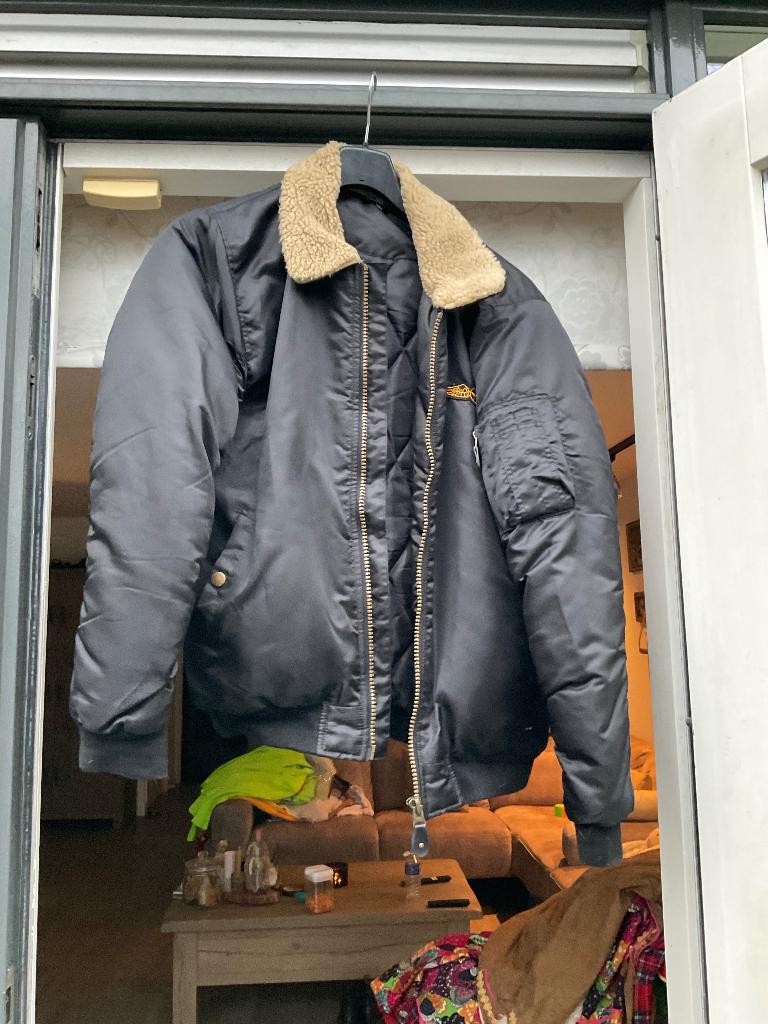 Carnavalskleding piloten jas met muts, Ophalen, Carnaval, Maat 42/44 (L), Kleding