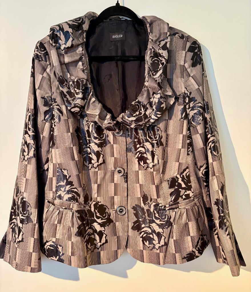 chique blazertje als nieuw Basler mt 44-46 design print stof, Kleding | Dames, Zwart, Ophalen of Verzenden, Zo goed als nieuw