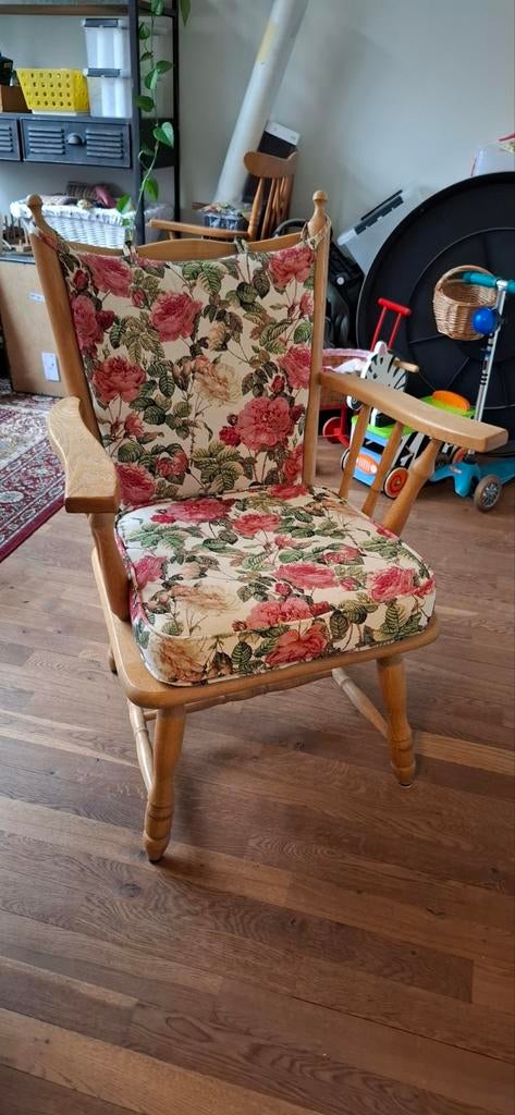 Antieke stoel met bloemmotief kussen, Ophalen, Gebruikt, Overige kleuren, Vintage