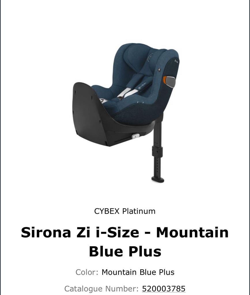 Cybex Sirona Zi i-Size Autostoel - Mountain Blue Plus, Gebruikt, 0 t/m 18 kg, Verstelbare rugleuning, Isofix
