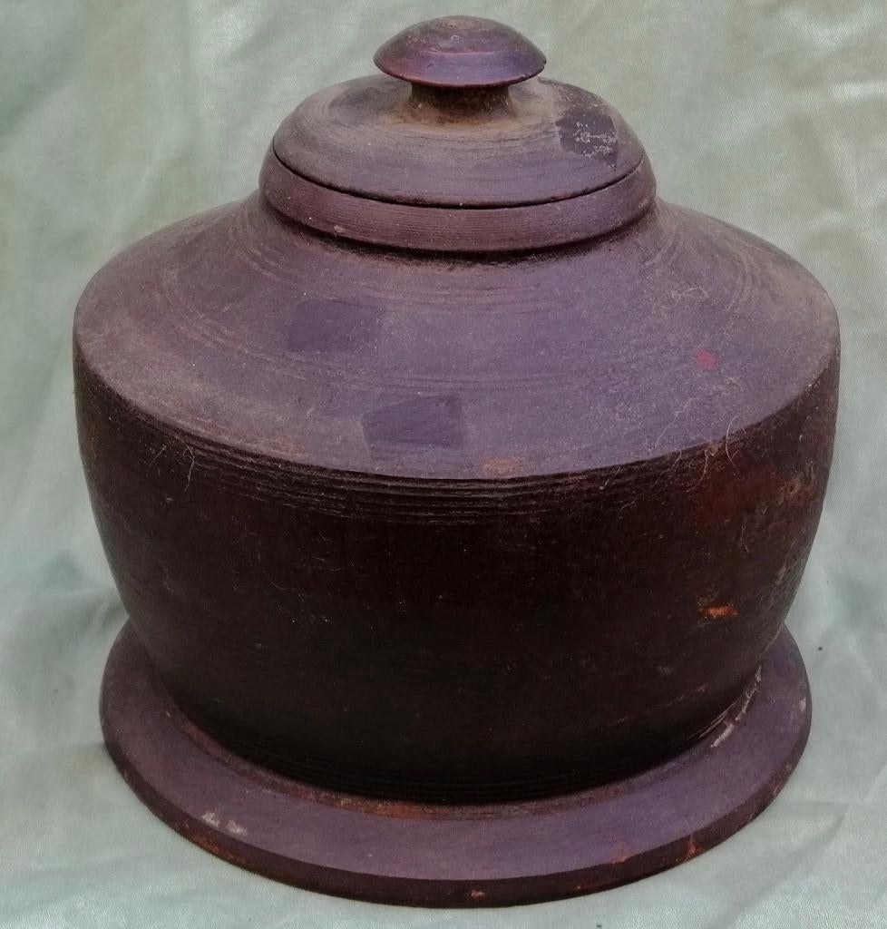 Houten boter pot uit Nepal, Antiek en Kunst, Kunst | Niet-Westerse kunst, Ophalen of Verzenden