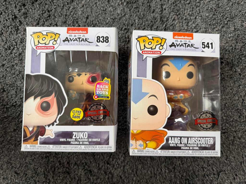 FUNKO POPS Avatar: Aang on Airscooter en Zuko, Verzamelen, Poppetjes en Figuurtjes, Ophalen of Verzenden, Gebruikt