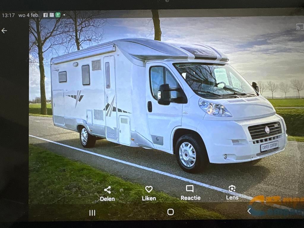 Fiat  Camper - 80.800 km - Goed Onderhouden, Caravans en Kamperen, Standaard zit, Alkoof, Ringverwarming, Fiat