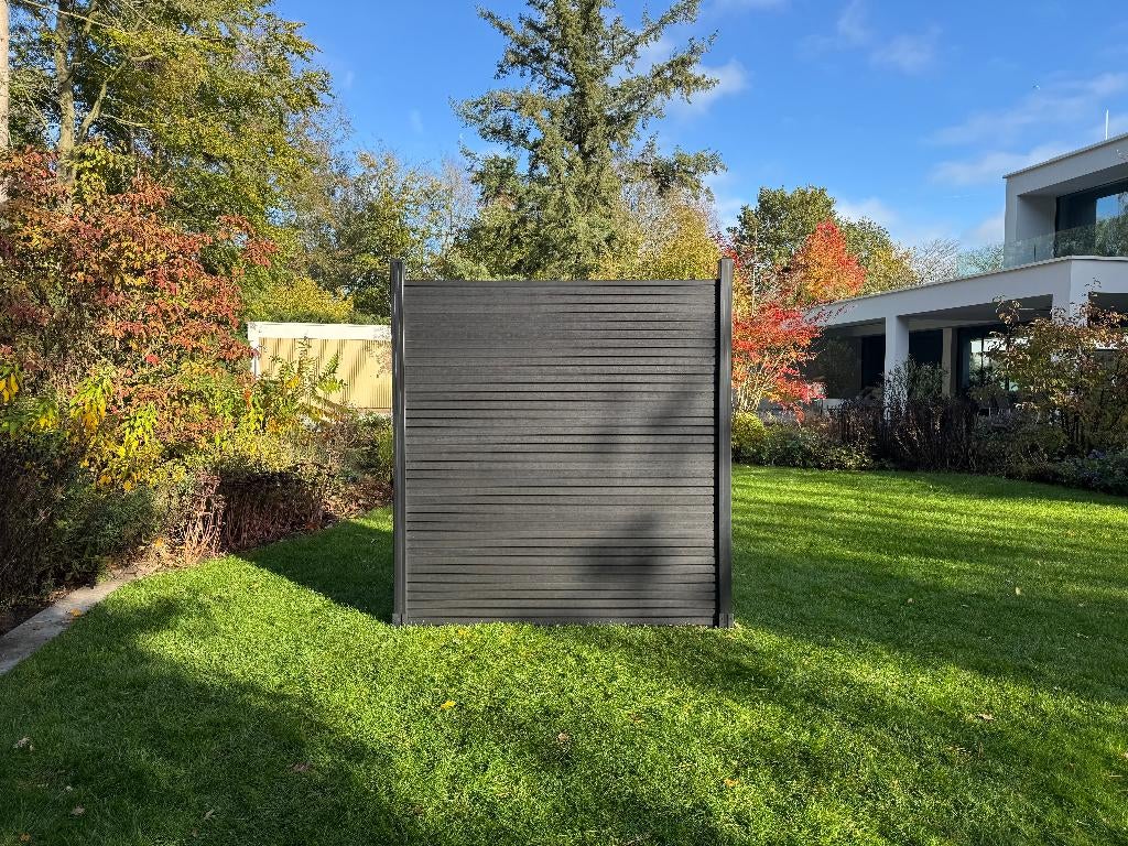 Aanbieding: Luxe composiet schutting – compleet geplaatst, Ophalen, Kunststof, 1 tot 2 meter, Schuttingkampioen
