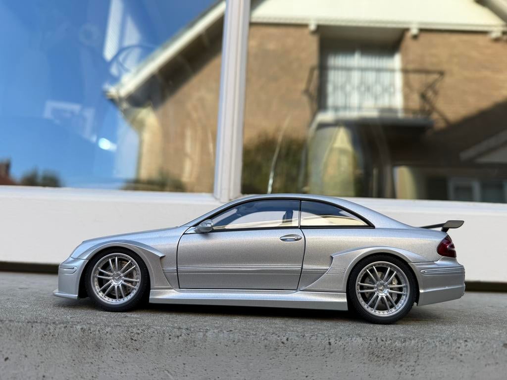 1:18 Mercedes CLK DTM AMG Coupe zilver Kyosho No.8461S, Hobby en Vrije tijd, Modelauto's | 1:18, Kyosho, Auto, Ophalen of Verzenden