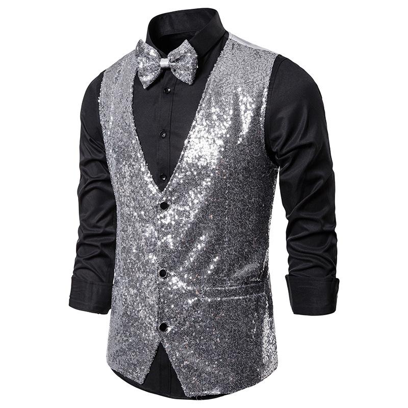 Heren zilveren glitter gilet giletje feest party kostuum, Kleding | Heren, Carnavalskleding en Feestkleding, Verzenden, Nieuw
