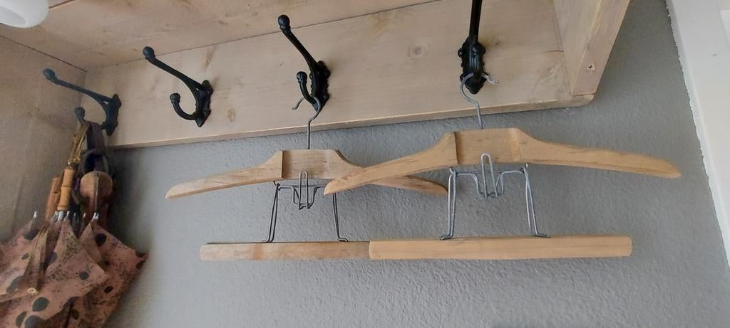 Antieke franse kledinghanger met broekklem, Antiek en Kunst, Ophalen of Verzenden