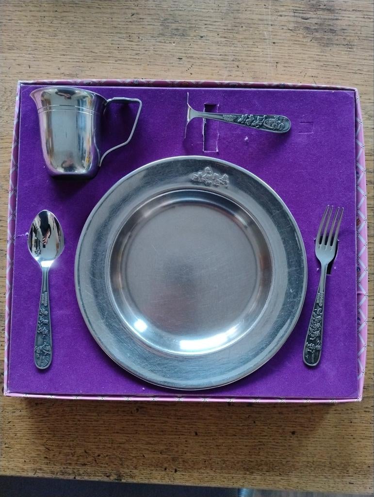 Vintage Kinder Bestekset Donald Duck Sola Massief, Ophalen of Verzenden