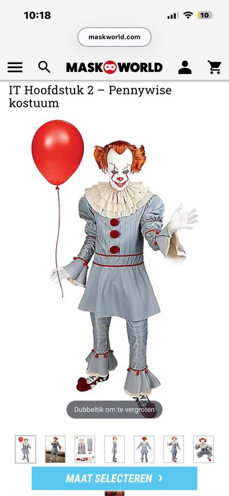 Pennywise Kostuum Dames - Maat XXL - Carnaval, Carnaval, Maat 46/48 (XL) of groter, Nieuw, Ophalen of Verzenden