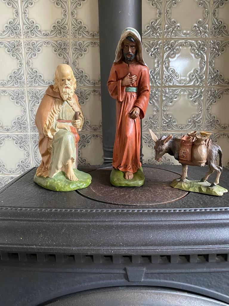 3 x Vintage kerstbeeld (28, 22 en 11 cm) > ook los te koop, Ophalen of Verzenden, Zo goed als nieuw