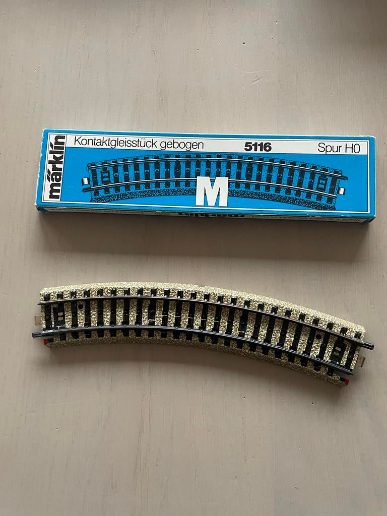 Marklin 5116 Contactrail Gebogen - in Doos, Wisselstroom, Nieuw, Rails, Ophalen of Verzenden