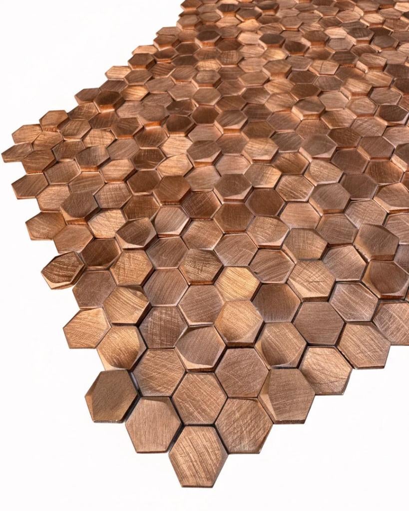 Copper Colonial Hexagon | Mozaiek, Overige materialen, Verzenden, Wandtegels, Nieuw