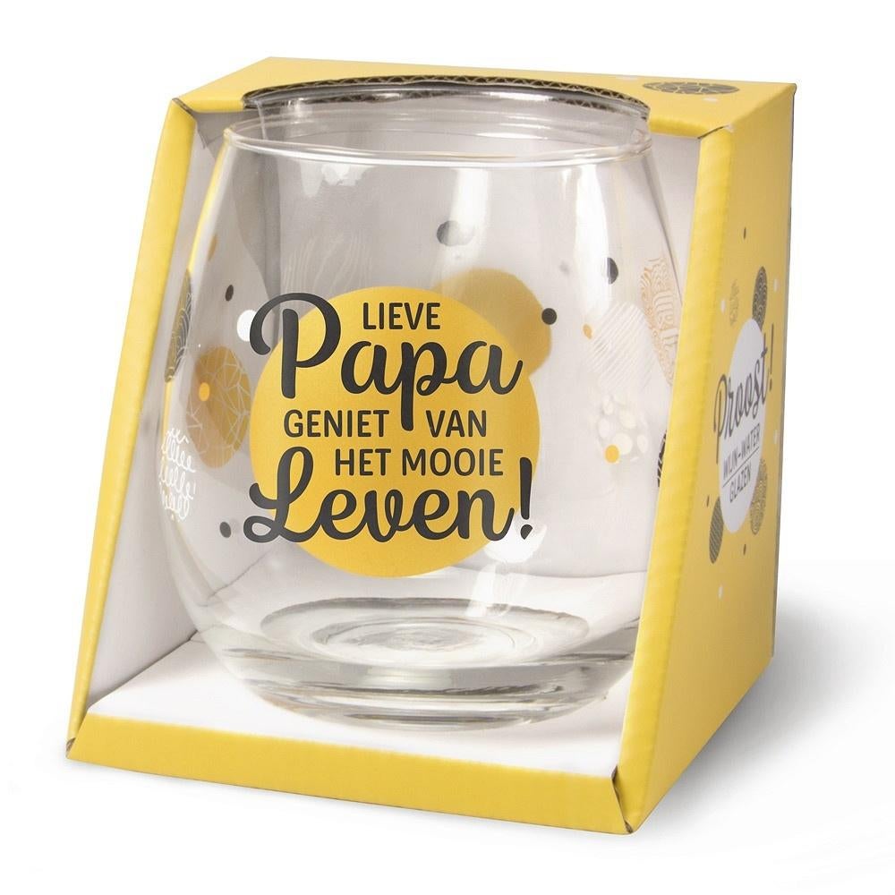 Proost! Wijn-Waterglas Papa, Huis en Inrichting, Keuken | Servies, Nieuw, Glas of Glazen, Overige stijlen, Glas, Ophalen of Verzenden