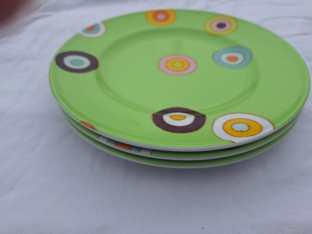 Dibbern 3 stuks dinerborden meigroen multicolor, Ophalen of Verzenden