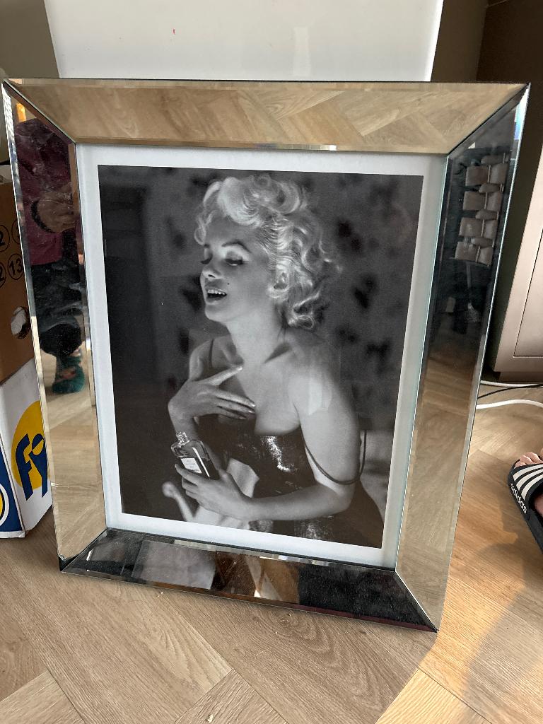 Foto Marilyn Monroe in spiegellijst, Ophalen, Minder dan 50 cm, Gebruikt, 50 tot 75 cm