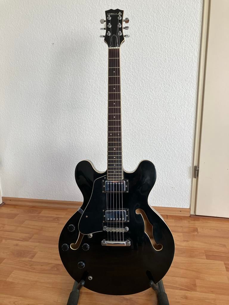 Linkshandige Samick ES335 Gitaar - Goed Afgesteld, Muziek en Instrumenten, Snaarinstrumenten | Gitaren | Elektrisch, Ophalen, Gebruikt