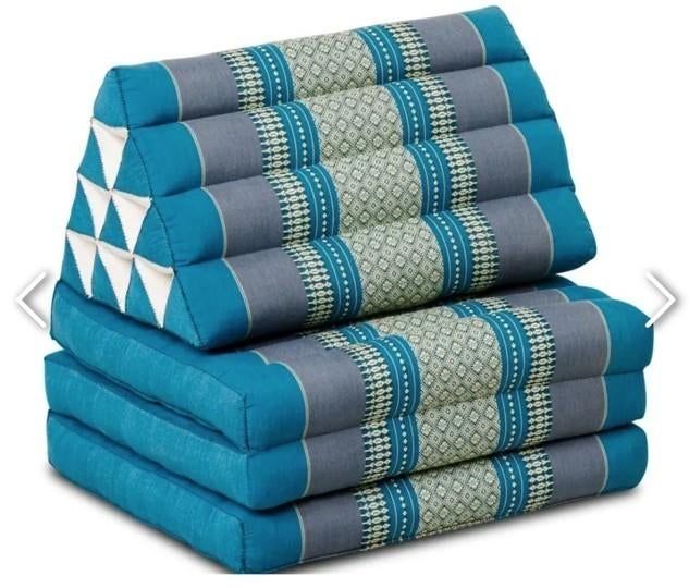 Thais kussen met 3 vloerdelen, KAPOK, Classic lichtblauw, Ophalen of Verzenden, Zo goed als nieuw, Yogamat