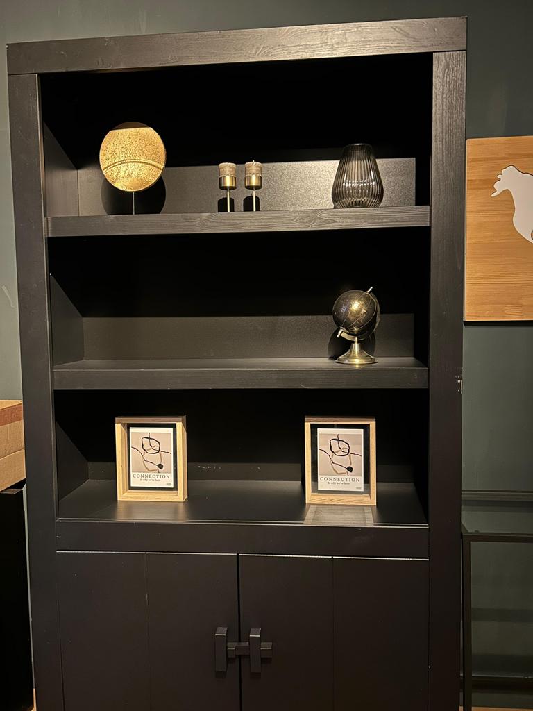 Woood Benson Open Zwarte Kast Servieskast, Ophalen, Gebruikt, 50 tot 100 cm, 150 tot 200 cm