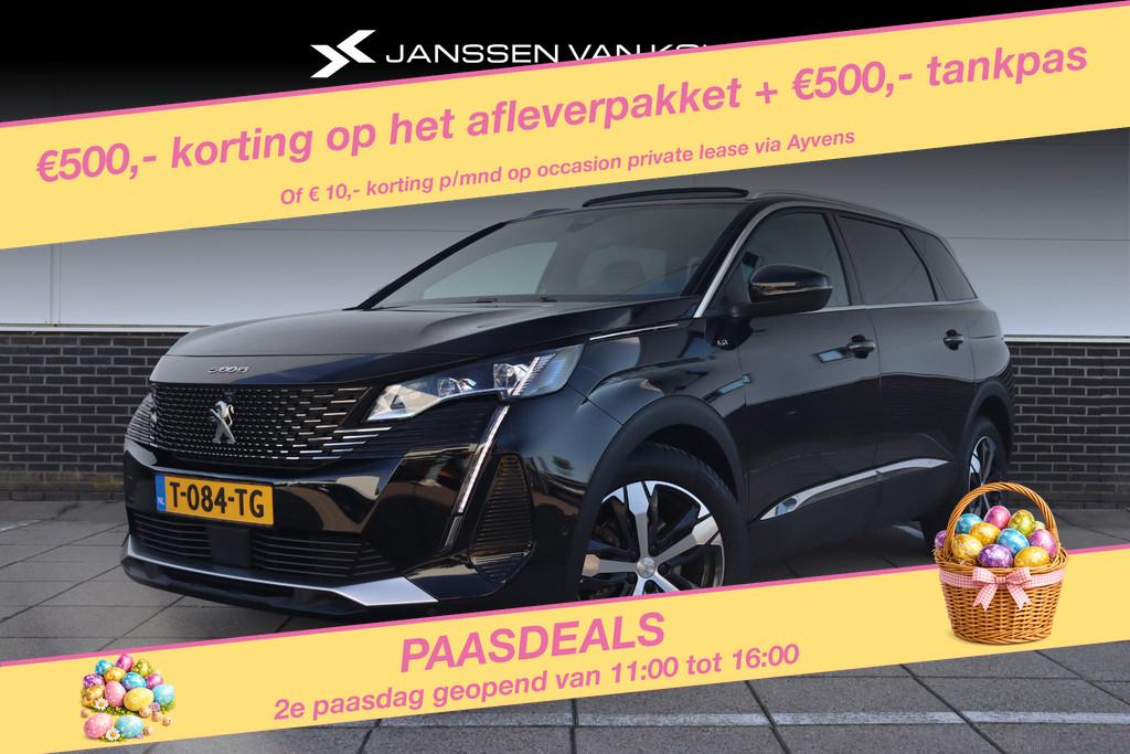 Peugeot 5008 1.2 PureTech GT Pano 360-Camera Stoelverwarming, Gebruikt, Euro 6, 1199 cc, Zwart